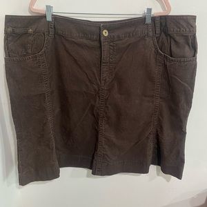 Lane Bryant brown corduroy mini skirt